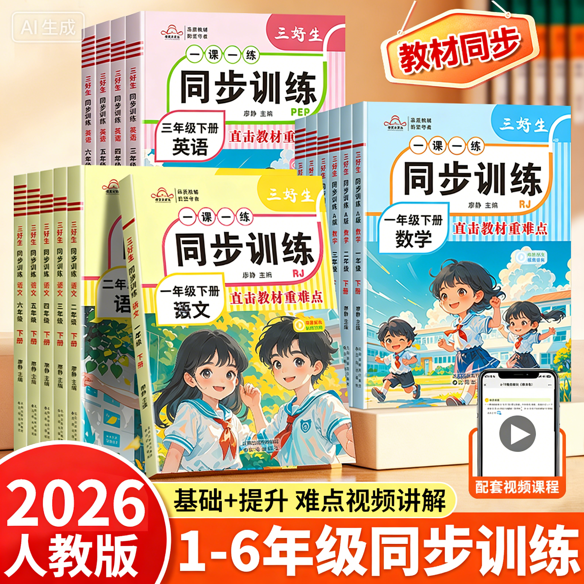 2026版同步训练一二三四五六年级上下册练习册一课一练试卷人教北师精编老师推荐阅读配套课本口算题学霸冲刺语数英随堂专项测试25