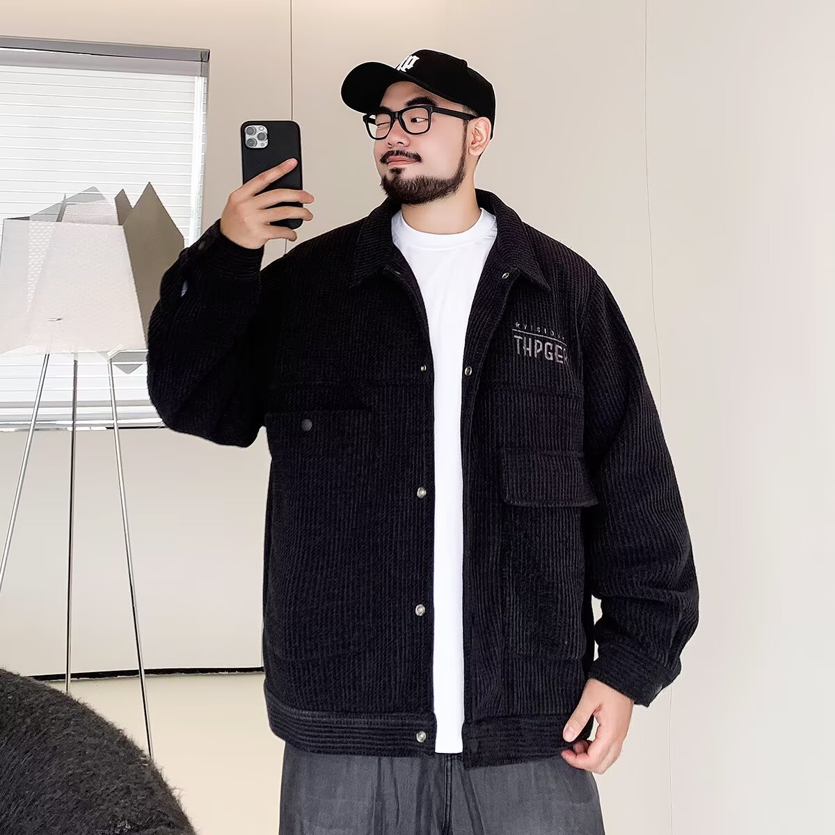 PANG哥潮牌大码男装翻领外套