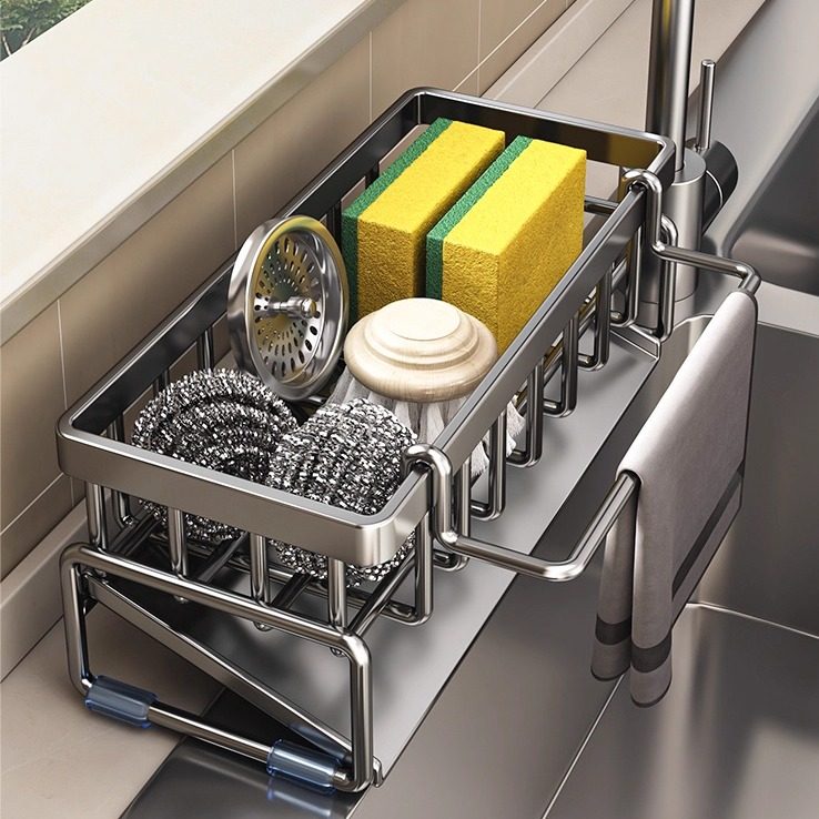 德国进口FZY厨房置物架沥水架抹布收纳水龙头洗菜池水槽收纳神器