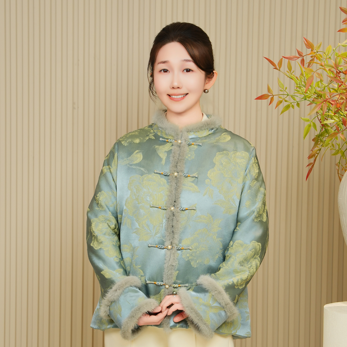 依山锦新中式宋锦国风外套棉服桑蚕丝上衣小袄YSW5171