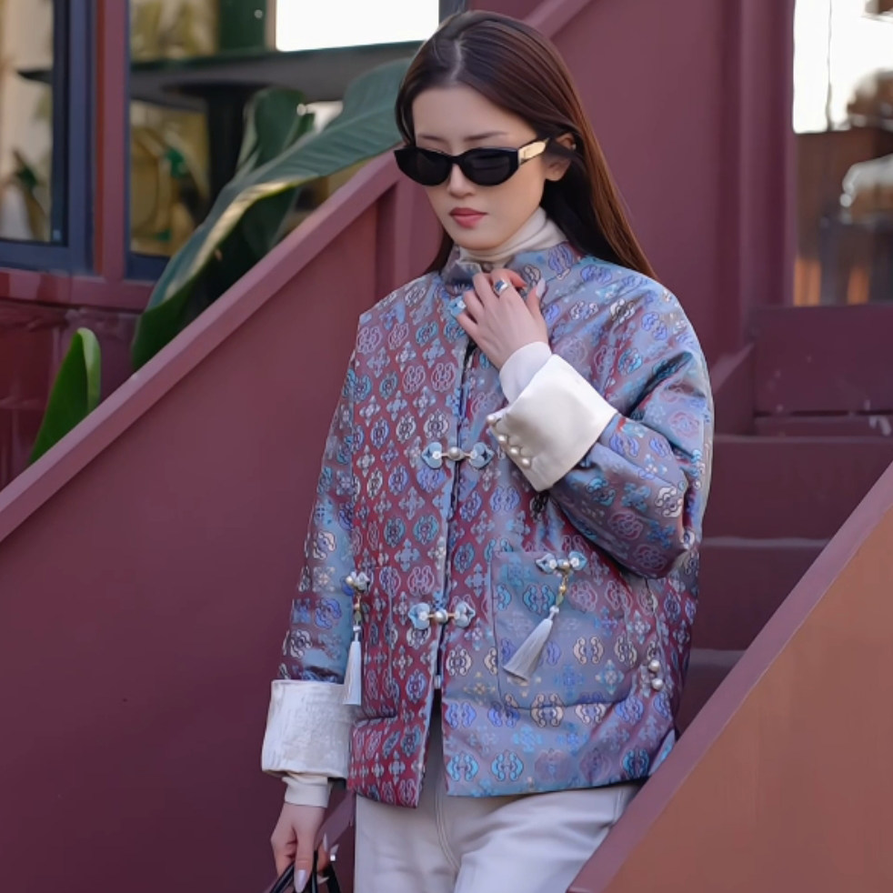 依山锦新中式宋锦桑蚕丝鹅绒外套棉服女高端精致国风上衣棉袄,女装/女士精品,汉服上装,淘宝优惠券,粉丝福利购,淘宝优惠卷