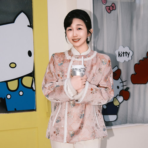 依山锦【财神猫】新中式宋锦100桑蚕丝外套棉服国风上衣开衫冬季