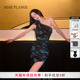 MIMI PLANGE斜肩立体花朵收褶开衩斜裁网纱印花弹力包臀连衣裙25