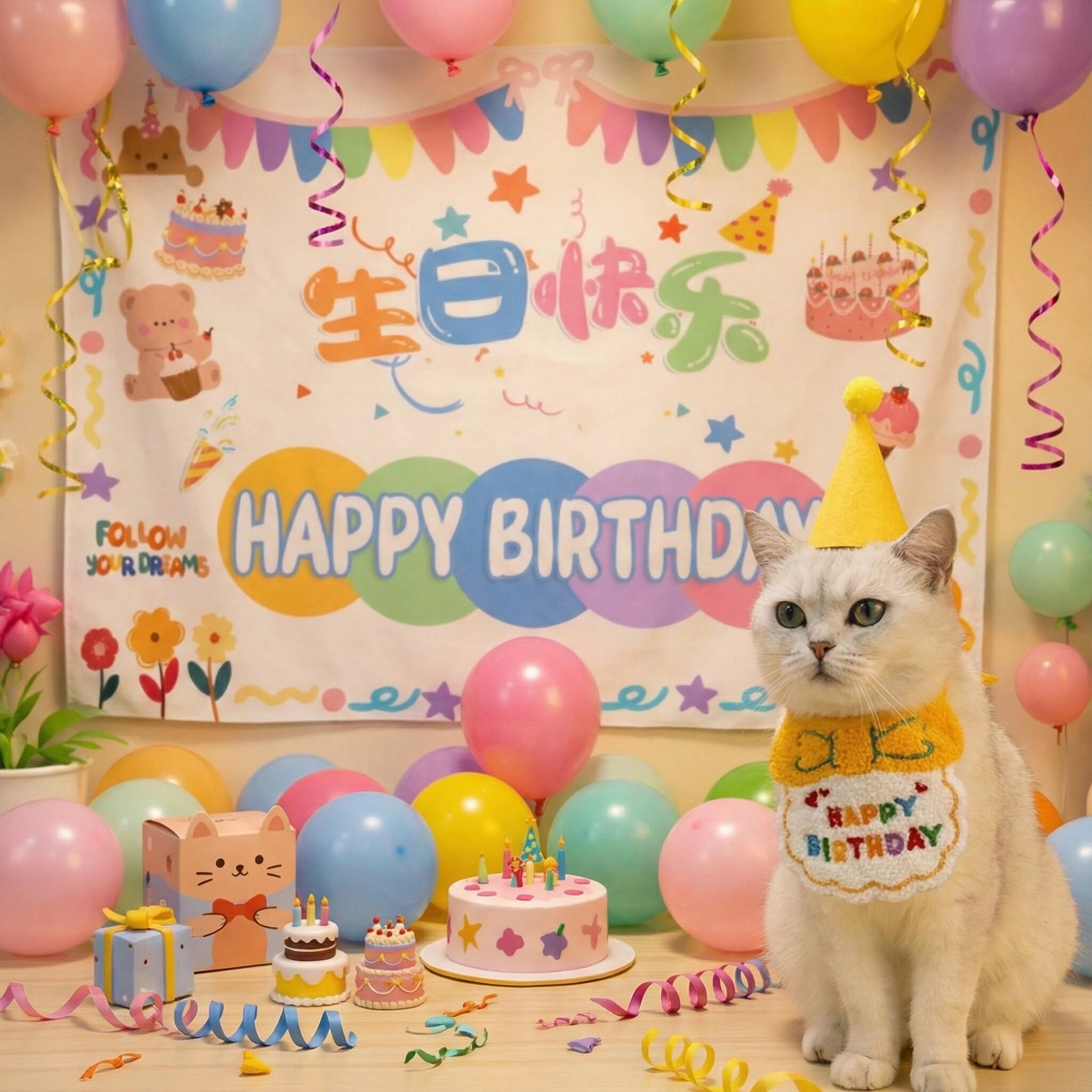 猫咪生日猫犬通用可爱头饰