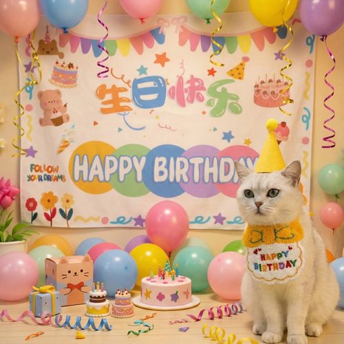 猫咪生日猫犬通用可爱头饰