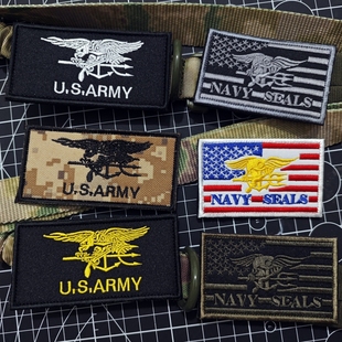 美国海军陆战队海豹突击队徽章U.S.ARMY刺绣魔术贴臂章包贴士气章