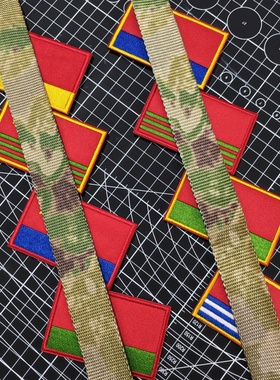 刺绣身份识别章五角星旗帜臂章突击队魔术贴章教官士气章军迷包贴