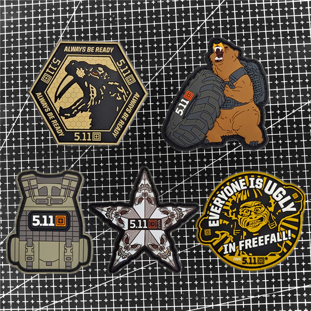 3d立体士气章 战术魔术贴徽章 pvc橡胶剑齿虎511臂章户外背包贴章