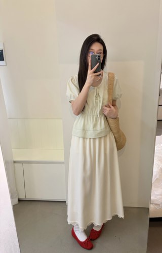 Eter 夏韩系甜美蝴蝶结系带泡泡袖衬衫女设计感收腰显瘦上衣女