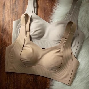 大胸显小内衣女全罩杯薄款大码调整型收副乳果冻条防下垂文胸无痕