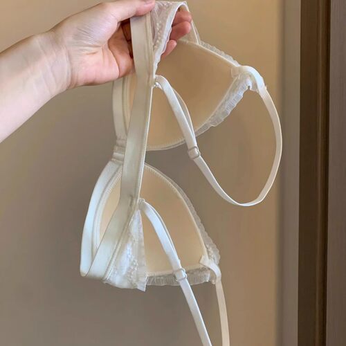 无痕法式前扣内衣女三角杯薄款