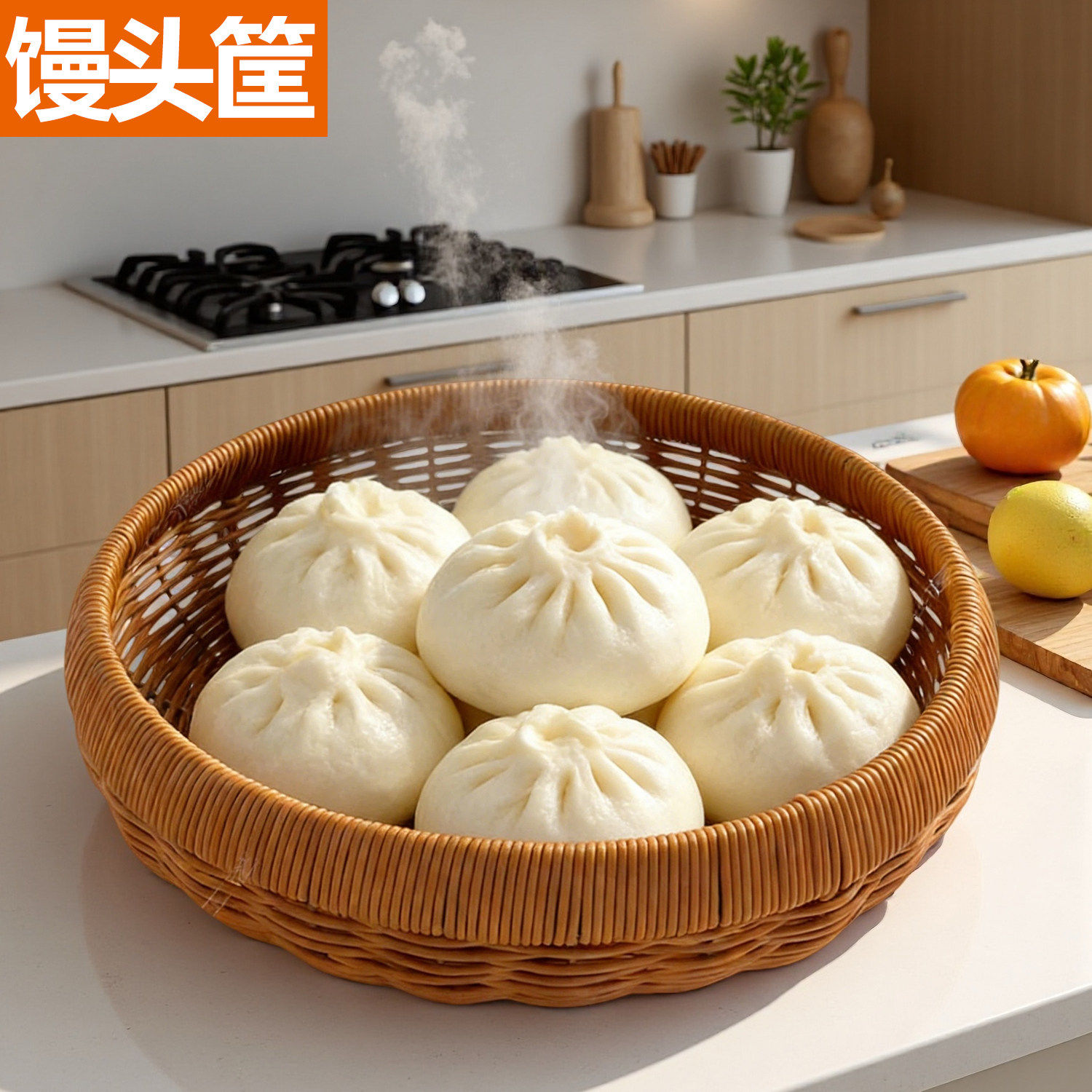 巧手匠手工仿藤编水果盘零食糖果干果馒头筐圆形小晒筐簸箕收纳篮