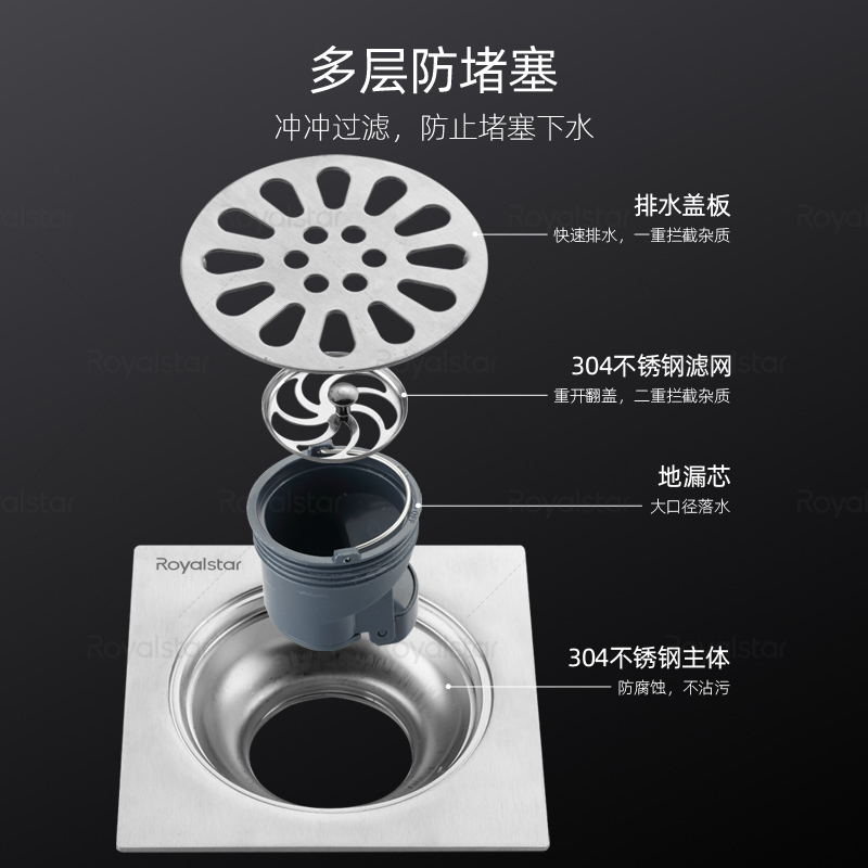 卫生间浴室防臭防虫通用地漏