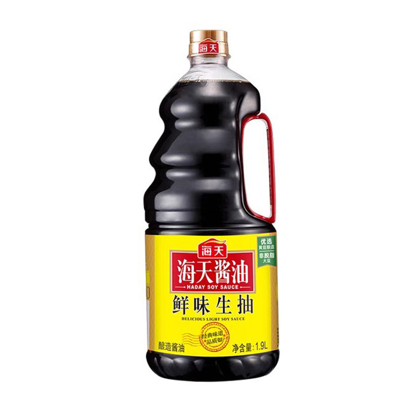 海天生抽鲜味1.9L海天酱油美味鲜酱油炒菜凉拌酿造酱油1.28L