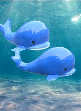 户外仿真鲸鱼摆件玻璃钢海豚雕塑售楼部游乐园小区商场海洋馆美陈