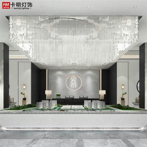 水晶灯商业大厦酒店会所大厅灯售楼中心沙盘吊灯非标工程灯具定做