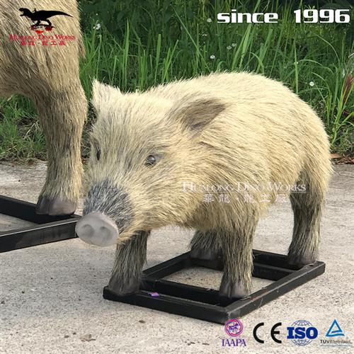 仿真动物仿真恐龙工厂山猪一家亲手工粘毛乐园打卡模型拍照摆件