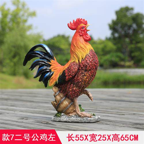 仿真公鸡雕塑庭院农场动物幼儿园别墅装饰工艺品户外母鸡摆件模型