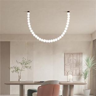 现代简约餐厅客厅别墅复式 楼佛珍珠项链吊灯酒店大堂创意魔豆灯饰