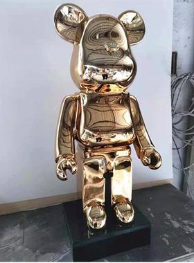 bearbrick网红暴力熊摆件酒店样板房卡通公仔玻璃钢落地饰品雕塑
