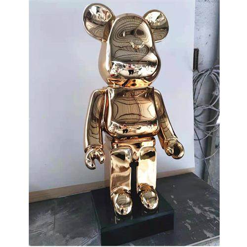 bearbrick网红暴力熊摆件酒店样板房卡通公仔玻璃钢落地饰品雕塑