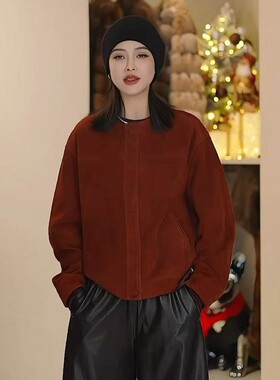 【多多还是多多】复古进口皮绒面真皮皮衣QZ-H24-052-1