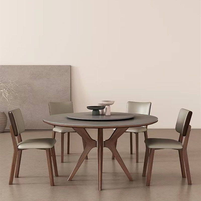 速发实木餐桌圆奢岩板白蜡木家用小户型轻形简约圆餐桌带转盘,住宅家具,实木餐桌,淘宝优惠券,粉丝福利购,淘宝优惠卷