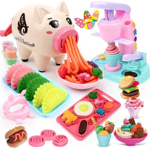 速发小猪彩泥土条机儿童具具雪糕泥模具工玩套装冰淇淋机粘面孩