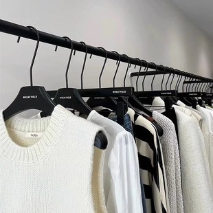 褲 夾架 店衣架黑白色櫸木原木質防滑衣撐裝 速發服裝