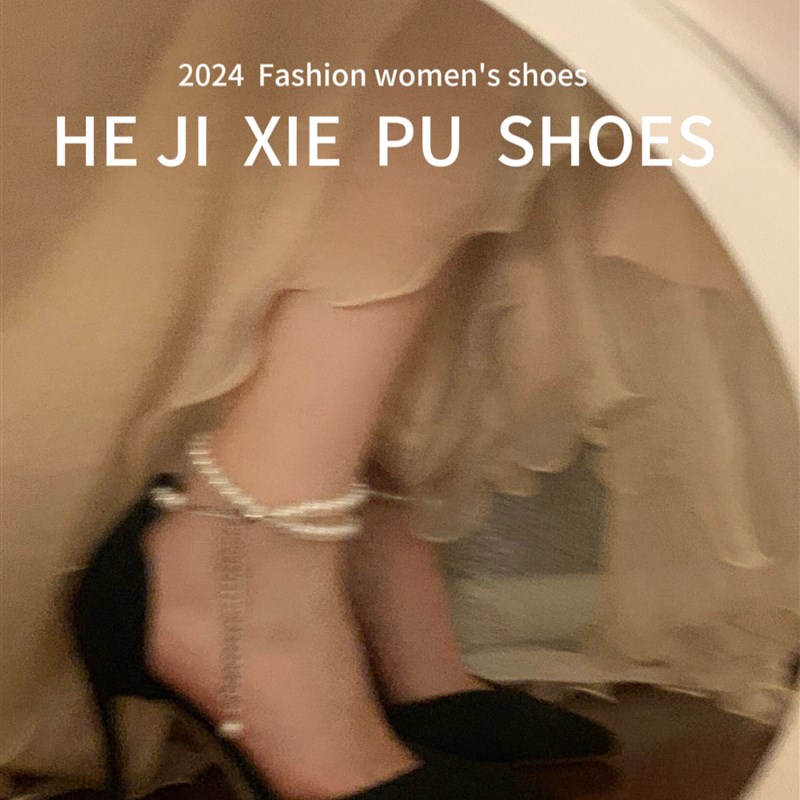 速发感头细跟高跟鞋两穿凉鞋气质法鞋高级尖式中空新款鞋子黑色婚