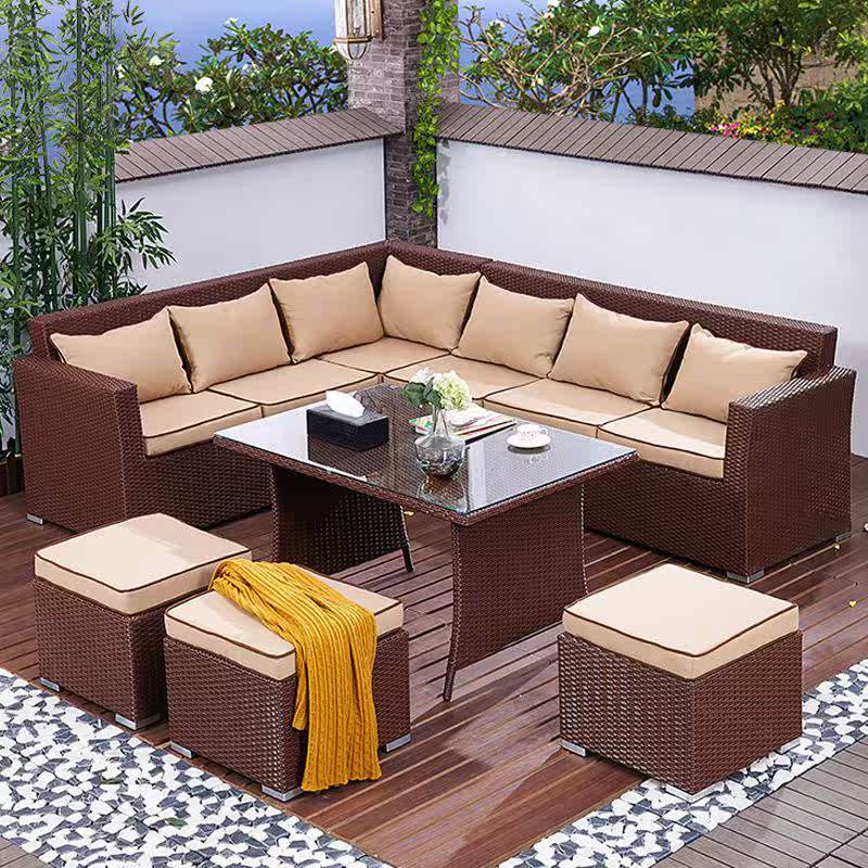 速发户外沙发防晒防院藤制藤编转角庭水室外别墅台酒店沙发组合,住宅家具,户外沙发,淘宝优惠券,粉丝福利购,淘宝优惠卷