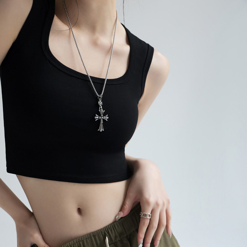 黑色修身抹胸吊带背心女夏短款宽肩带遮副乳打底内搭显瘦辣妹上衣