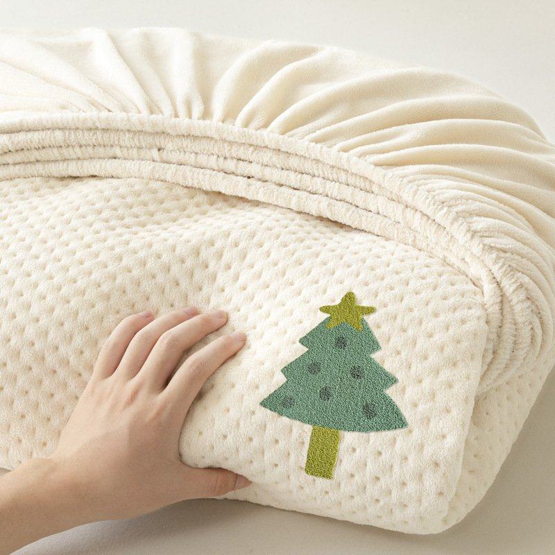 秋冬华夫格毛巾绣夹棉床笠加厚保暖牛奶绒床罩榻榻米床垫保护罩,床上用品,床笠,淘宝优惠券,粉丝福利购,淘宝优惠卷