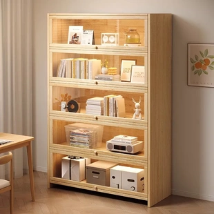 全实木书架靠墙柜子闲鱼二手家具旧货市场入口储物置物架展示书柜