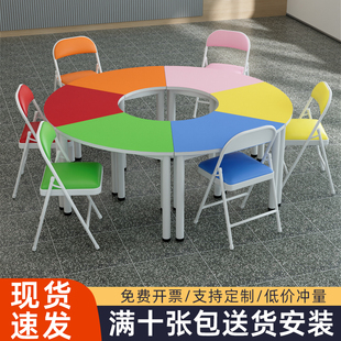 圆形美术培训桌椅中小学生闲鱼二手家具旧货市场入口学校辅导课桌
