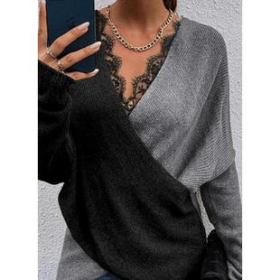 pullover ladies daily fitting wear loose color for contrast