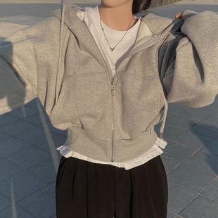 simple versatile loose jacket cardigan hooded color