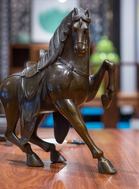 铜马摆件铜制马到成功工艺品办公室客厅酒柜子装饰品开业礼品