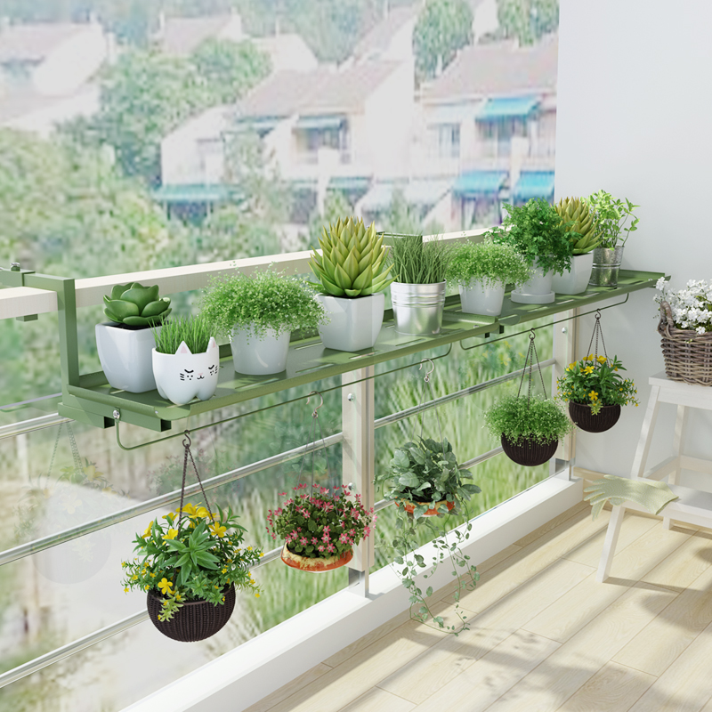 阳台悬挂花架窗沿护栏置物架窗台花盆挂架加宽植物架吊兰专用架子