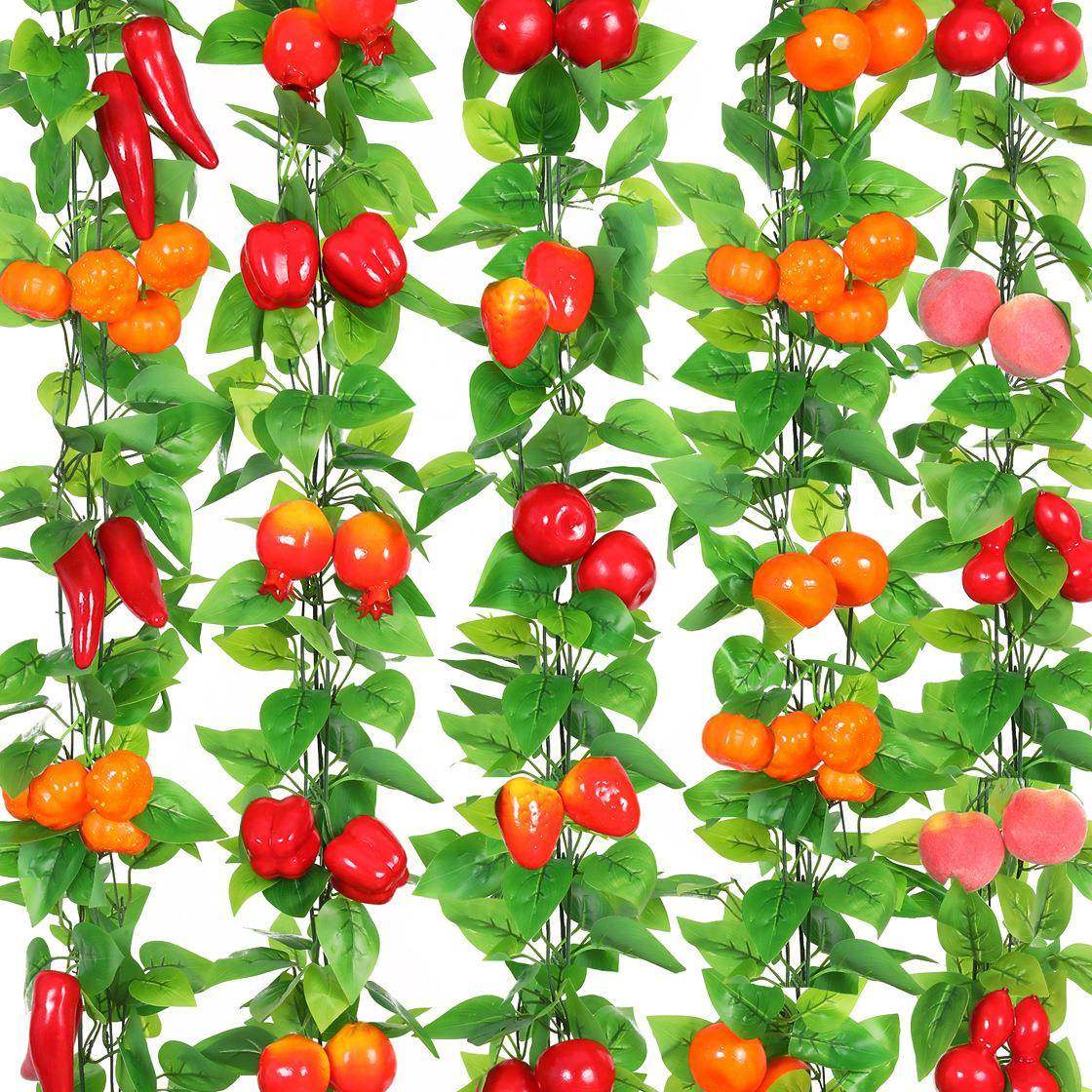 仿真水果藤条葡萄叶假花藤蔓饭店吊顶花藤空调管道装饰绿植物蔬菜