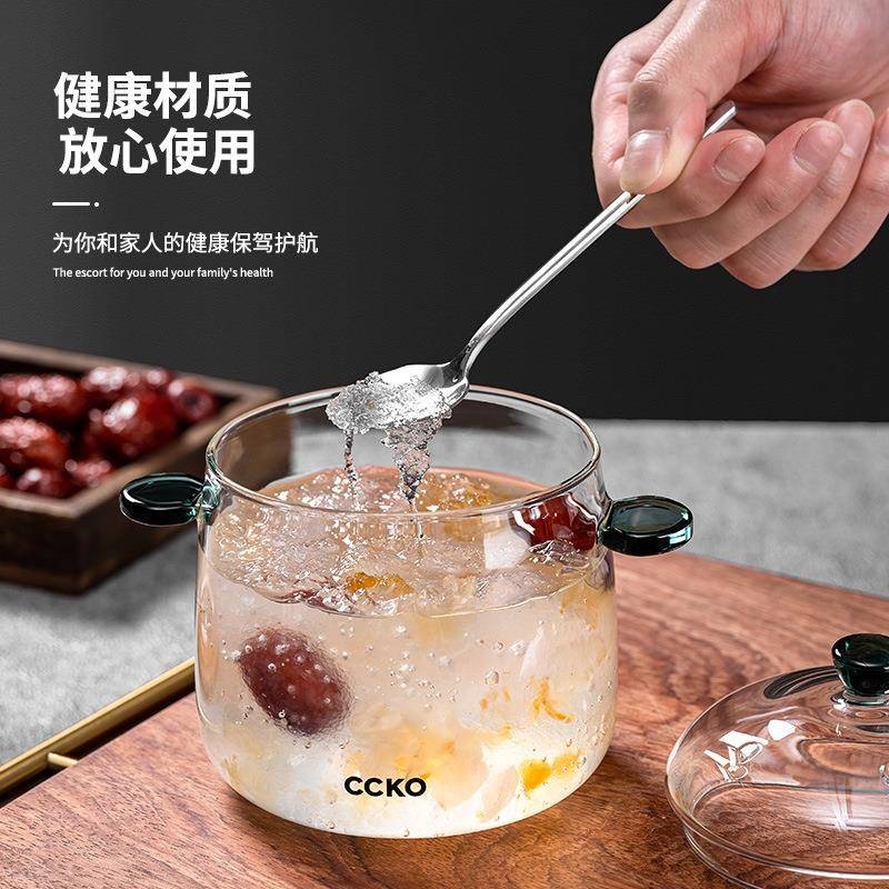 燕窝炖盅高硼硅透明玻璃带盖双耳耐高温家用厨房糖水银耳羹蒸蛋盅