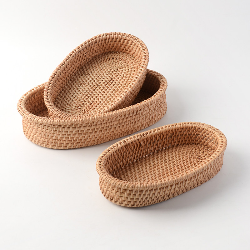 oakliving田园风法式秋藤手工编织收纳筐杂物收纳篮桌面收纳整理,收纳整理,收纳筐,淘宝优惠券,粉丝福利购,淘宝优惠卷