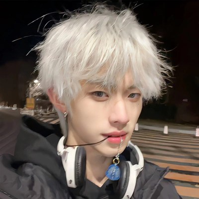 现货速发白色假发男生微分碎盖新款发型韩版用短发男士时尚假发套