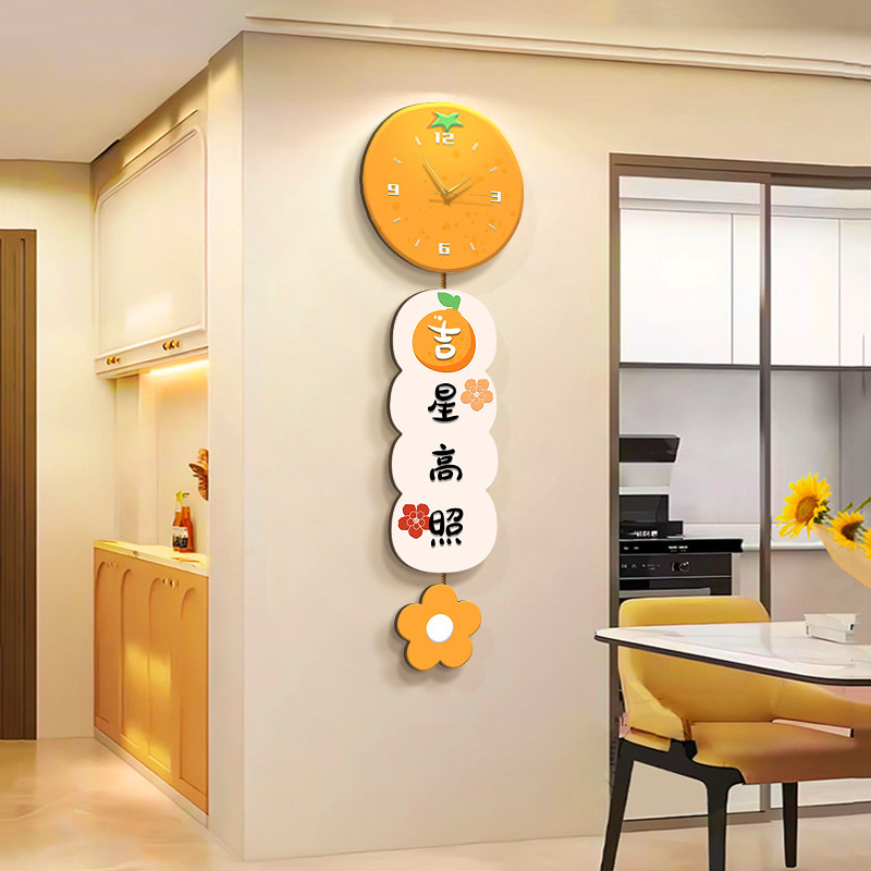 速发事事如意玄关装饰画奶景风电视背油墙挂画创意时尚时钟装饰挂