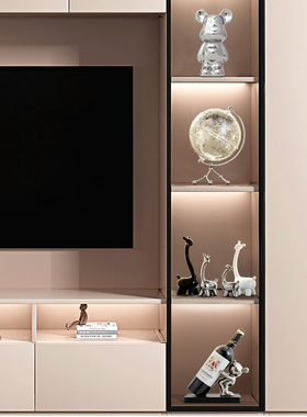 速发酒柜摆件电视柜装饰品轻用高档套架客厅家奢熊红酒装摆设