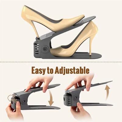 现货12Pcs Shoe Organizer Shoe Support Ra, SpPace Sav Shoe-Sh