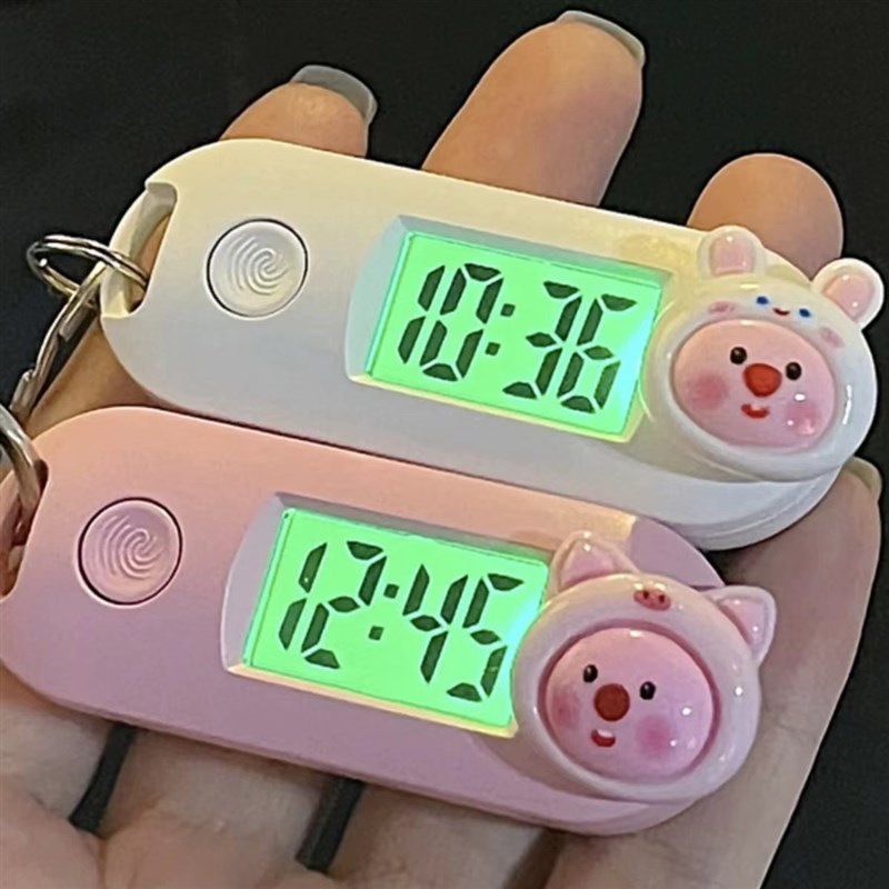 速发可爱露比迷你式间便携挂学生迷你版电子表工作学习时表表静音