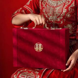 彩礼钱箱订婚礼金盒提亲聘礼箱聘金盒装10万元红包高档结婚用品