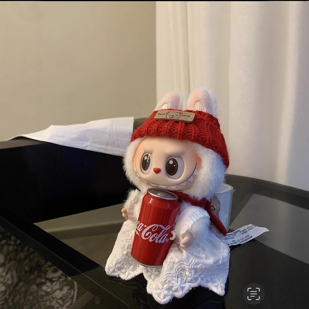 拉布布耳机套装labubu搪胶可口可乐娃衣一二三代17cm站立背带裤,住宅家具,红木配件/配饰,淘宝优惠券,粉丝福利购,淘宝优惠卷