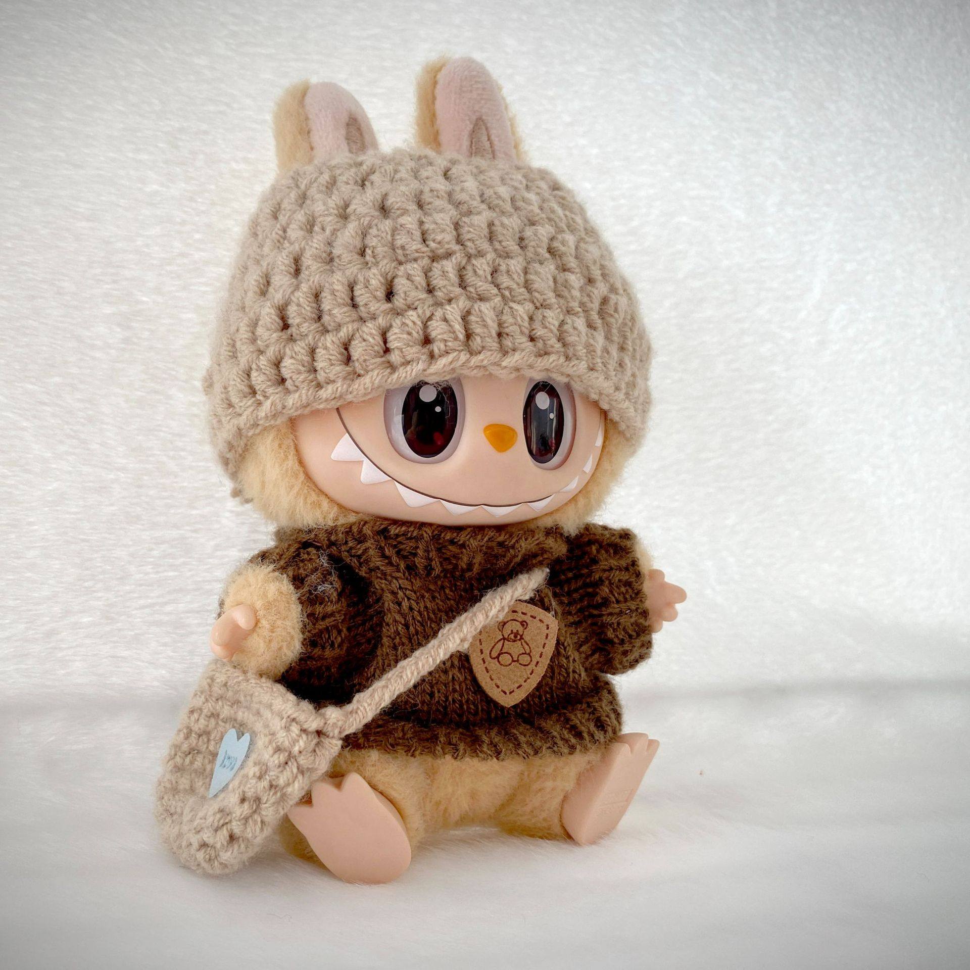 17cm一二三代拉布布挂件娃衣棕色小熊毛衣套装针织线衫帽子衣服,住宅家具,红木配件/配饰,淘宝优惠券,粉丝福利购,淘宝优惠卷